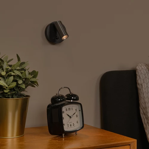 Lucide TONI - Spot mural / Applique mural Rechargeable - Batterie/Piles - Ø 8,1 cm - LED Dim. - CCT - 1x2W 2700K/4000K - Détecteur De Mouvement (désactivable) - Magnétique - Café - ambiance 1